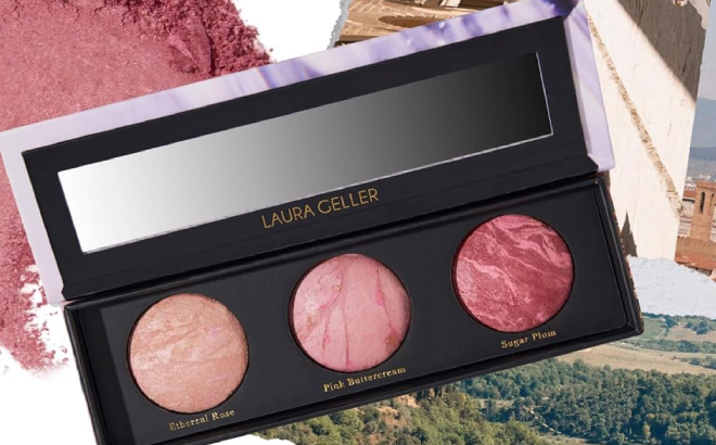 Laura Geller 3 Piece Blush n Brighten Marbleized Blush Palette Trio