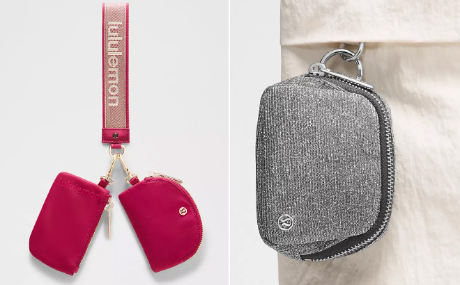 Lululemon Dual Pouch Wristlet Metallic Wordmark Lululemon Dual Pouch Wristlet Metallic Wordmark