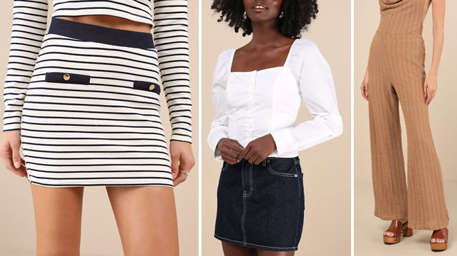 Lulus Mini Skirt Top and Jeans