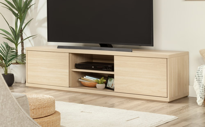 Mainstays Westley Sliding Door TV Stand for TVs up to 75 Inches
