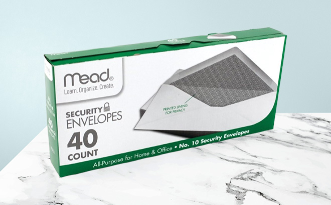 Mead Security Envelopes on the Table