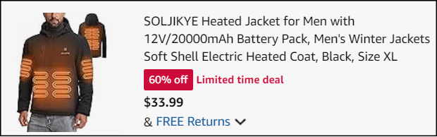 Mens Heated Jacket with Battery Checkout