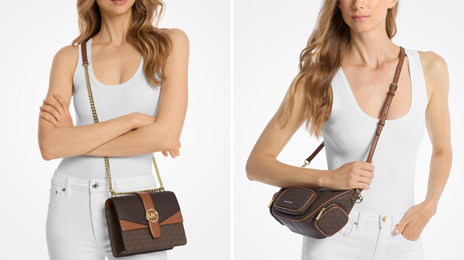 Michael Kors Greenwich Small Color Block Logo Crossbody Bag