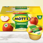 Motts Applesauce 4 Oz Cups 18 Count in the Box on the Table