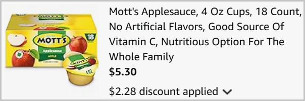 Motts Applesauce at Checkout Motts Applesauce at Checkout
