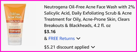 Neutrogena Face Wash Checkout Screen 1