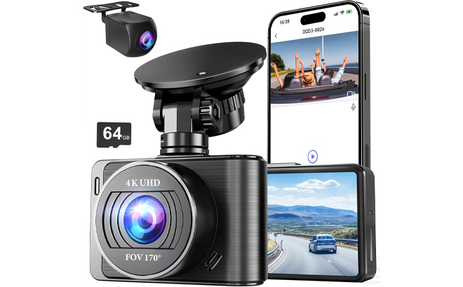 Nezion 4K 1080p Dash Camera Front Rear