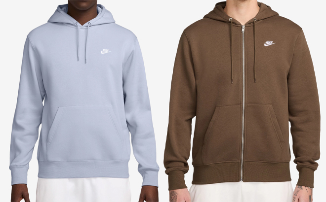 Nike Club Pullover Hoodie and Nike Club Full Zip Hoodie
