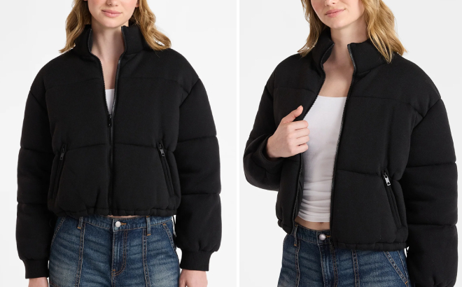 No Boundaries Knit Puffer Jacket