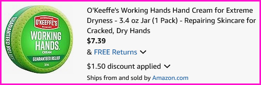 OKeeffes Hand Cream Checkout Screen OKeeffes Hand Cream Checkout Screen