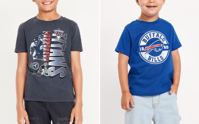 Old Navy Kids Tennessee Titans Gender Neutral Graphic T Shirt and Toddler Buffalo Bills Unisex Graphic T Shirt Old Navy Kids Tennessee Titans Gender Neutral Graphic T Shirt and Toddler Buffalo Bills Unisex Graphic T Shirt