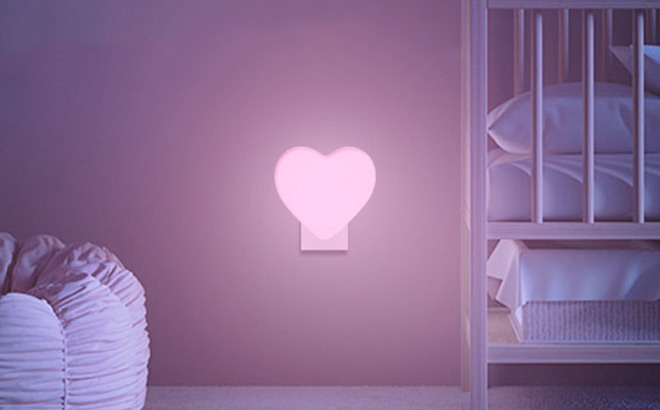 Pink Heart LED Night Light