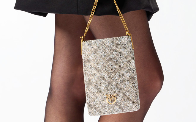 Pinko Fully Rhinestoned Leather Smartphone Case Pinko Fully Rhinestoned Leather Smartphone Case