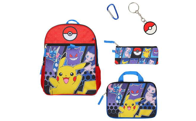 Pokemon Pokeball 5 Piece Backpack Set