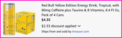 Red Bull Yellow Edition Energy Drink Checkout Screen Red Bull Yellow Edition Energy Drink Checkout Screen