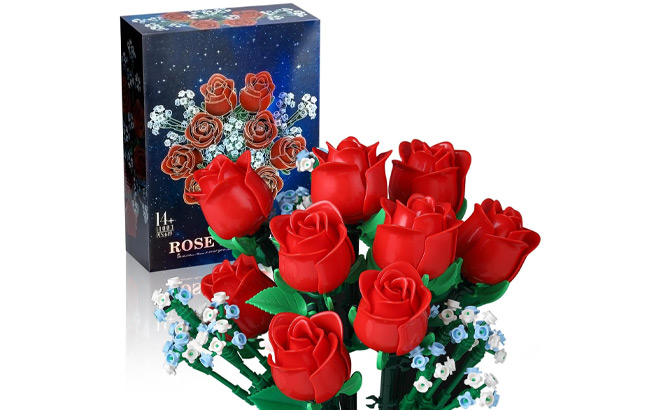 Red Rose Bouquet Building Set