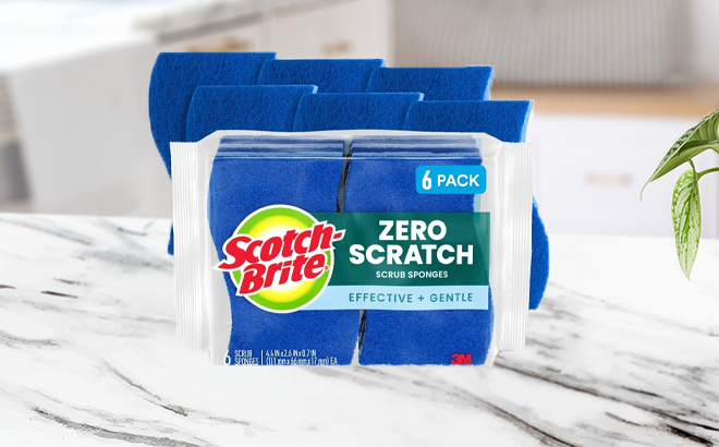 Scotch Brite Zero Scratch Scrub Sponge 6 Pack