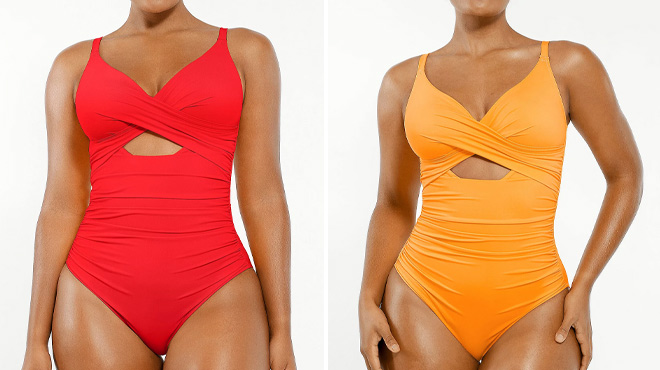 Shapellx Smart Sculpt Ribbed Cutout Front Shaping Swimsuit Shapellx Smart Sculpt Ribbed Cutout Front Shaping Swimsuit