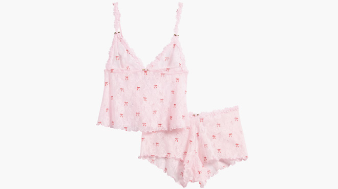 Skims Stretch Lace Triangle Camisole Shorts Set