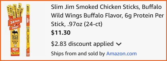 Slim Jim Chicken Sticks at Checkout