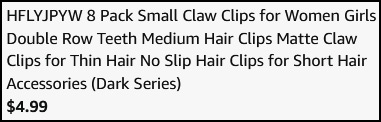 Small Claw Clips Checkout Page