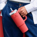 Stanley 40 Ounce Quencher H2 0 Tumbler in Hot Coral Color