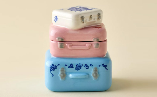 Suitcase Shape Ceramic Stash Box