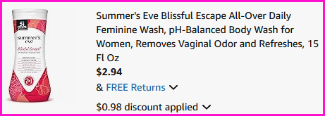 Summers Eve Feminine Wash Checkout Screen Summers Eve Feminine Wash Checkout Screen