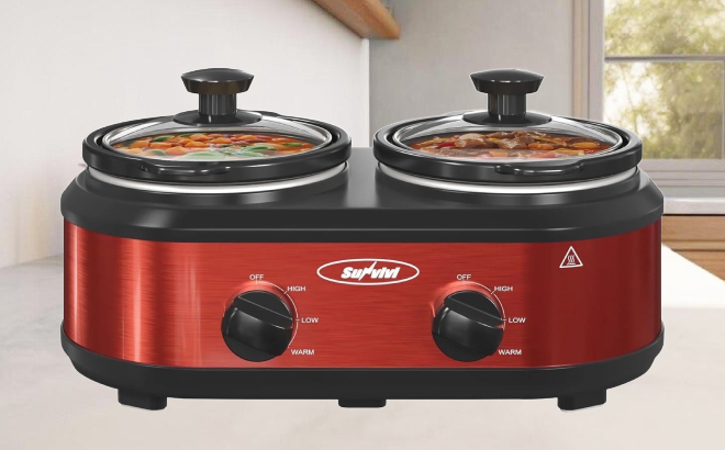 Superjoe Double Slow Cooker