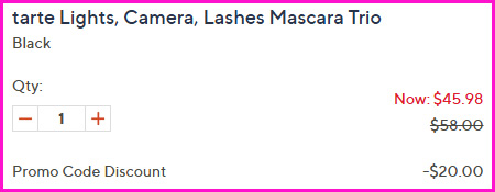 Tarte Lights Camera Lashes Mascara Checkout Screen