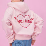The Childrens Place Girls Hello Kitty Embellished Premium Fleece Hoodie