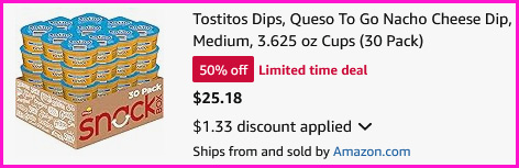 Tostitos Queso Cups Checkout Screen