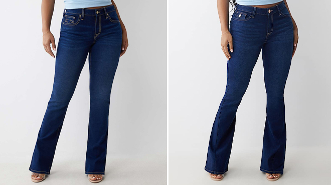 True Religion Becca Lurex Mid Rise Bootcut Jeans and True Religion Joey Mid Rise Flare Jeans