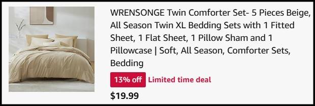 Twin Comforter 5 Piece Set Checkout
