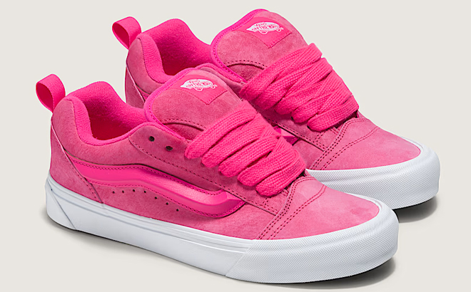 VANS Knu Skool Shoes in Pink Glo VANS Knu Skool Shoes in Pink Glo