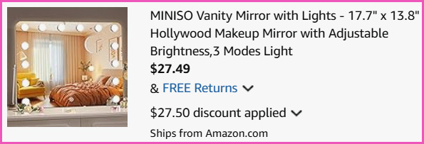 Vanity Mirror at Checkout