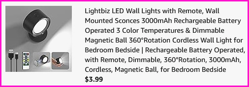 Wall Mounted Light Checkout Screen