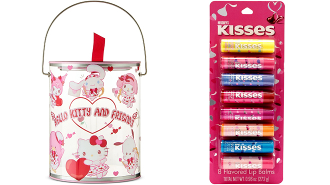 Way to Celebrate Hello Kitty Round Shaped Tin and Hershey Kisses Lip Balm 8 Pack Way to Celebrate Hello Kitty Round Shaped Tin and Hershey Kisses Lip Balm 8 Pack