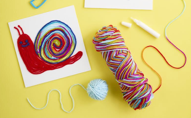 Yarn Painting Output Sample for the Michaels Free Craft Event