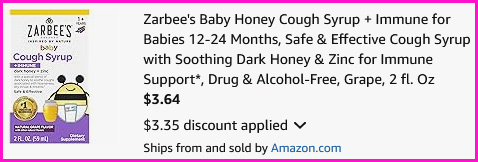 Zarbees Cough Syrup Checkout Screen