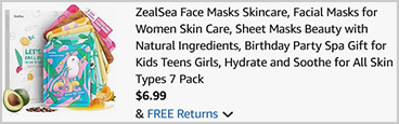 ZealSea Face Masks 7 Pack Screenshot ZealSea Face Masks 7 Pack Screenshot