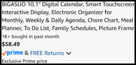 10.1 inch Digital Calendar Checkout