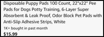 100 Count Disposable Puppy Pads