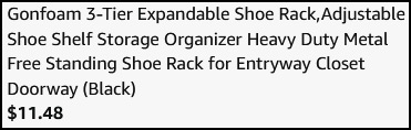 3 Tier Expandable Shoe Rack Checkout