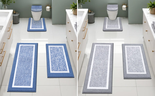 4 Piece Microfiber Bath Rug Sets 4 Piece Microfiber Bath Rug Sets