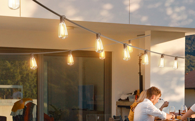 50 Foot Outdoor Solar String Lights with Remote 2 Pack