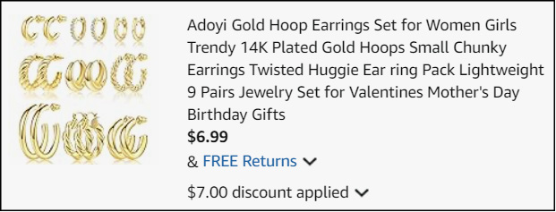 9 Pairs Gold Plated Hoop Earrings Set Checkout