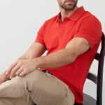 A Person Wearing Banana Republic Factory Slim Cotton Pique Polo Shirt