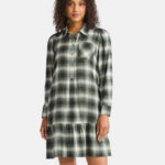 A Person Wearing Time and Tru Womens Plaid Mini Dress