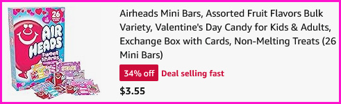 Airheads Valentines Mini Bars Checkout Screen